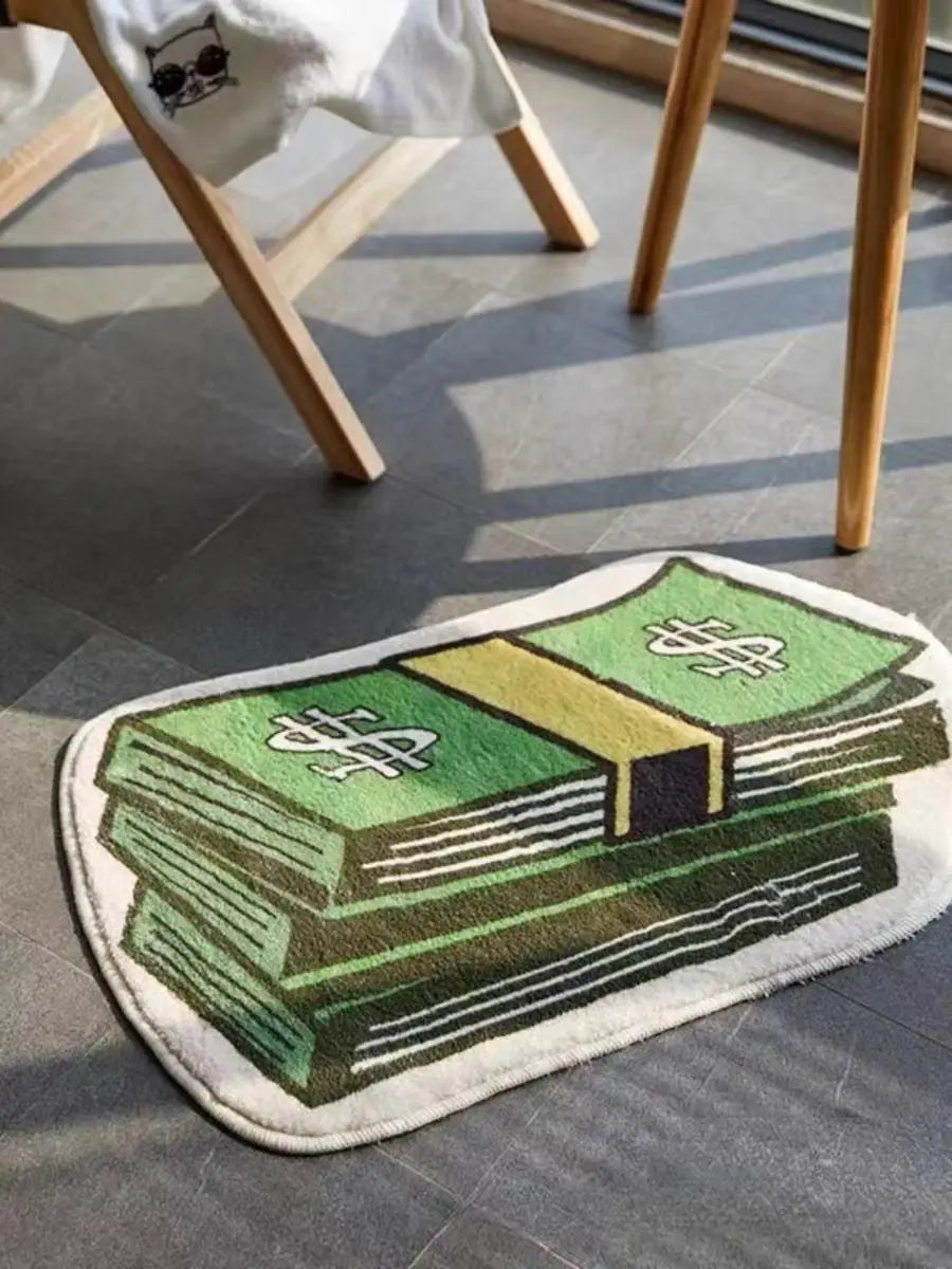 Tapete decorativo com moedas para casa, quarto, cabeceira, capacho, tapete de porta, tapete de entrada, tapete de banheiro, tapete de chão